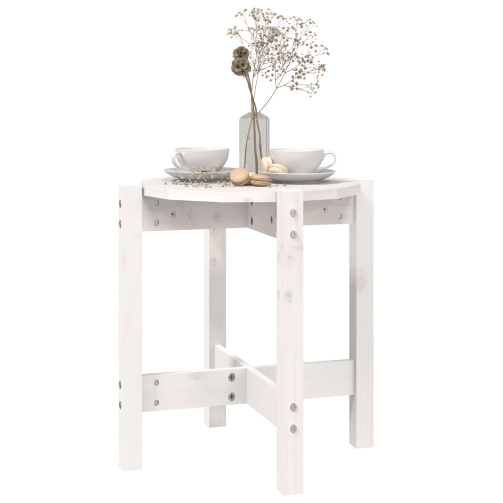 Table basse Blanc Ø 42,5x45 cm Bois massif de pin - XIOS