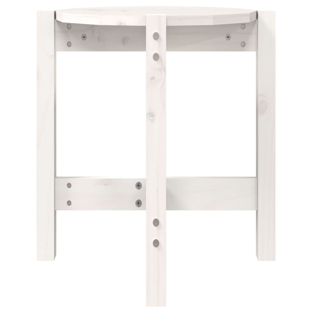 Table basse Blanc Ø 42,5x45 cm Bois massif de pin - XIOS