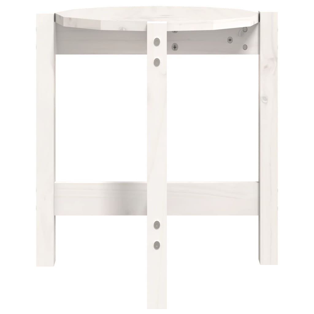 Table basse Blanc Ø 42,5x45 cm Bois massif de pin - XIOS