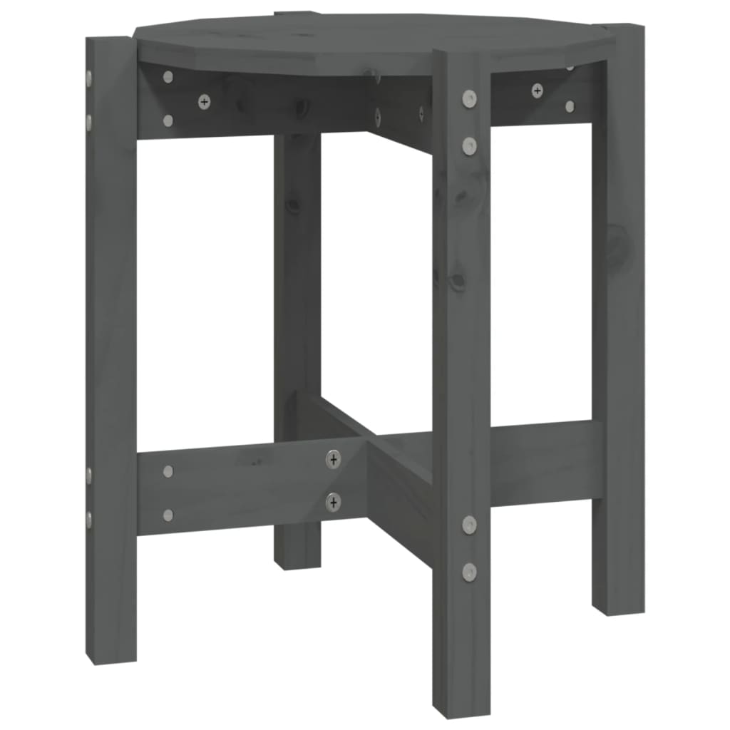 Table basse Gris Ø 42,5x45 cm Bois massif de pin - XIOS