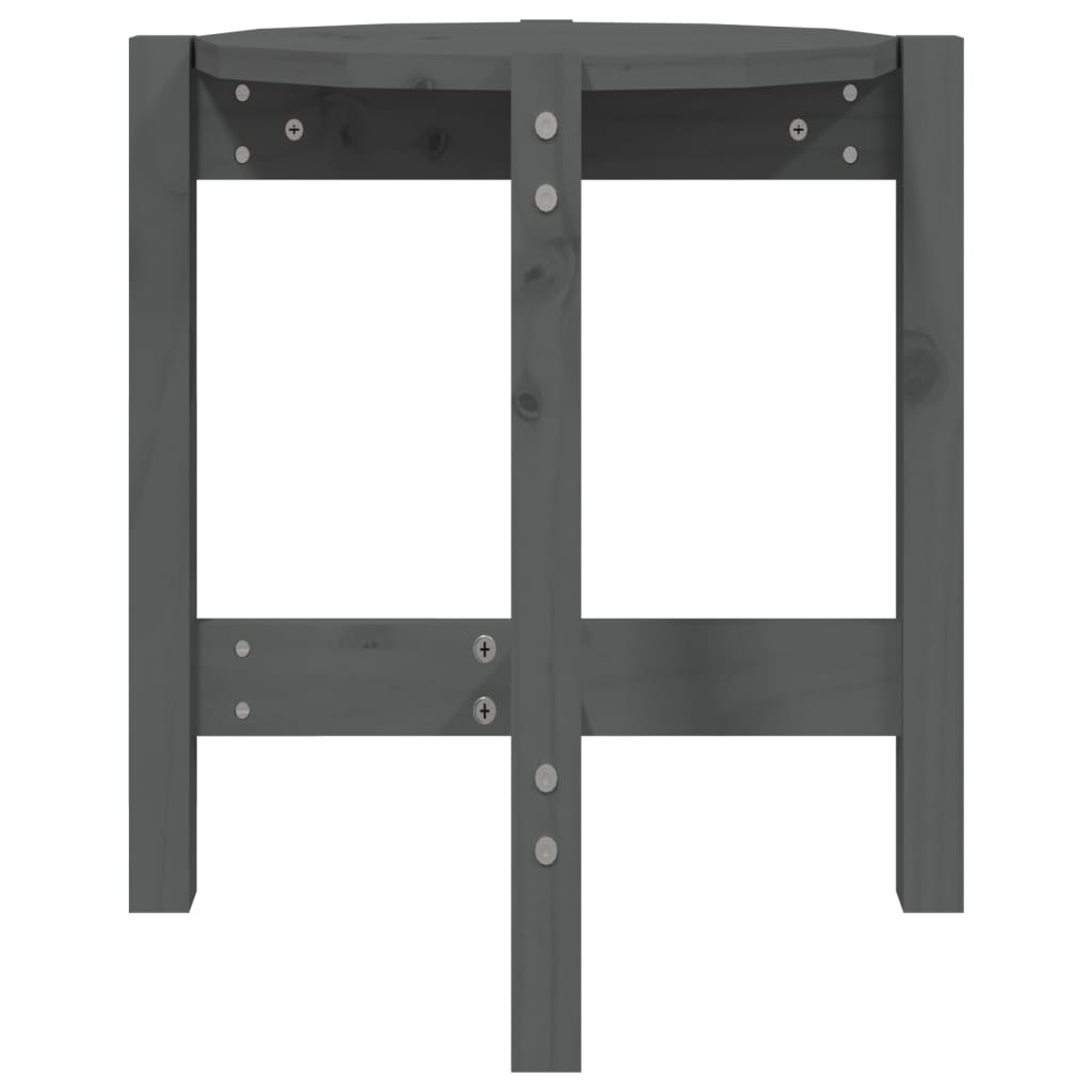 Table basse Gris Ø 42,5x45 cm Bois massif de pin - XIOS