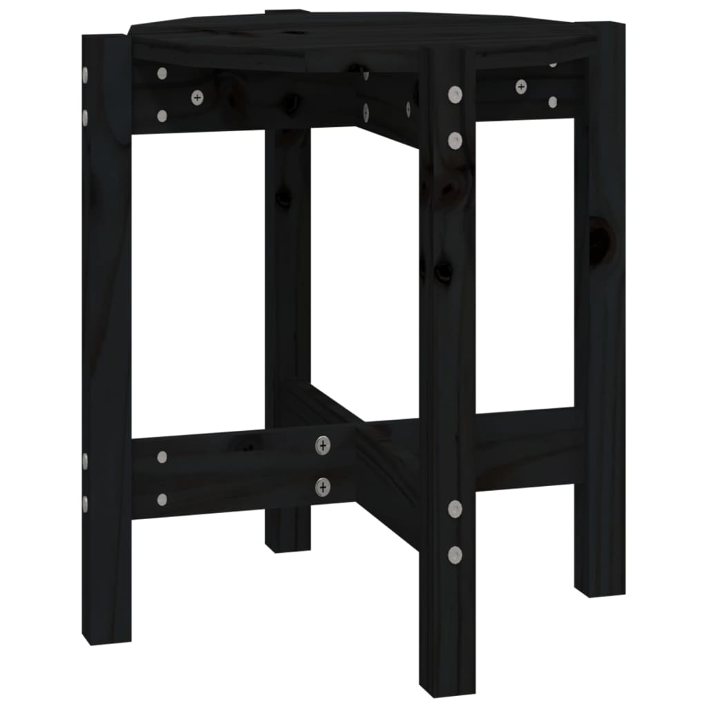 Table basse Noir Ø 42,5x45 cm Bois massif de pin - XIOS