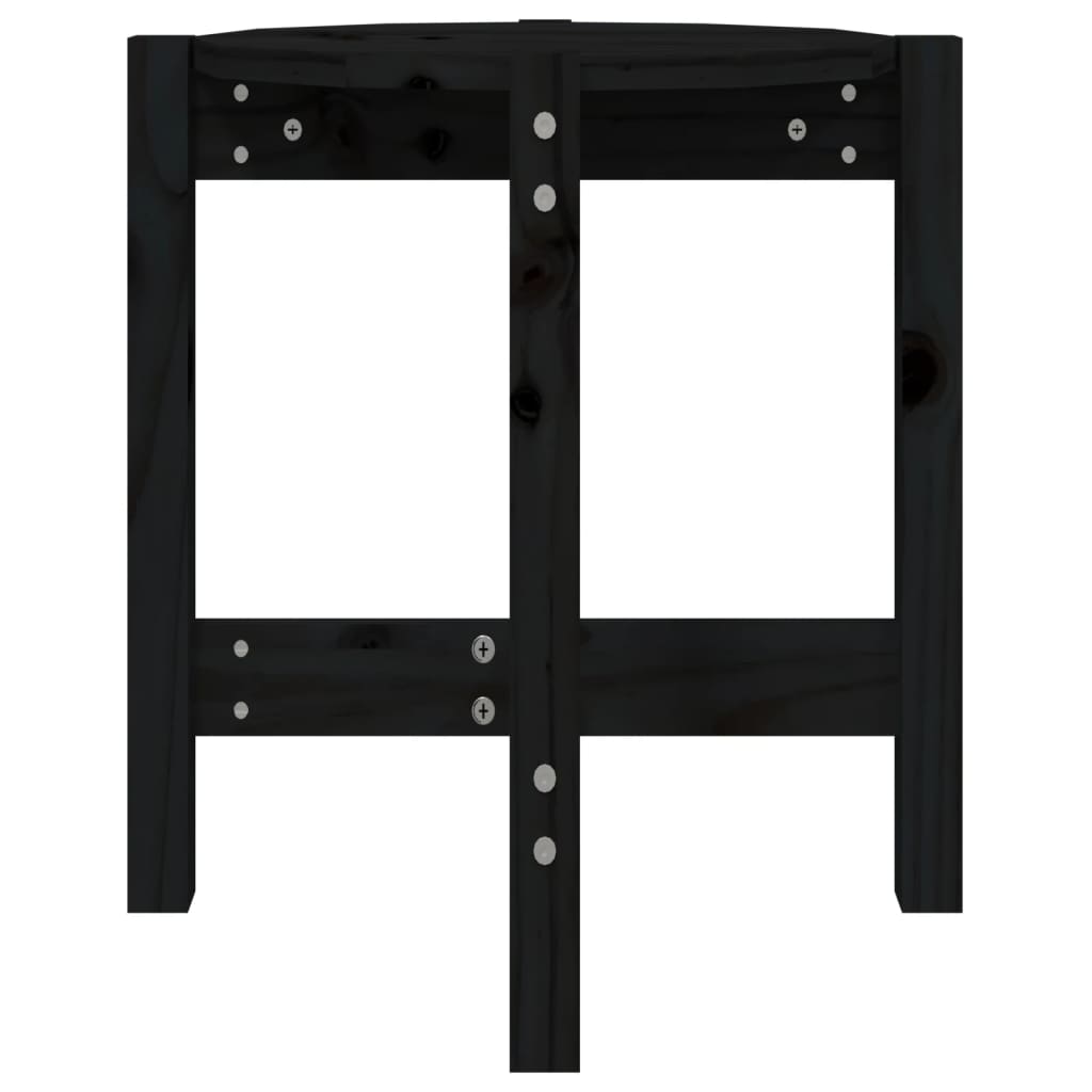 Table basse Noir Ø 42,5x45 cm Bois massif de pin - XIOS