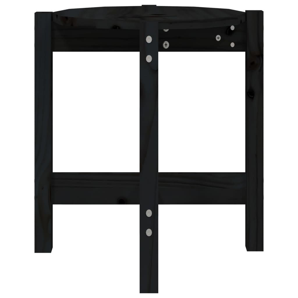 Table basse Noir Ø 42,5x45 cm Bois massif de pin - XIOS
