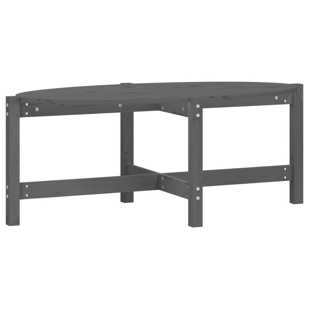 Table basse Gris 118x63x45 cm Bois massif de pin - XIOS