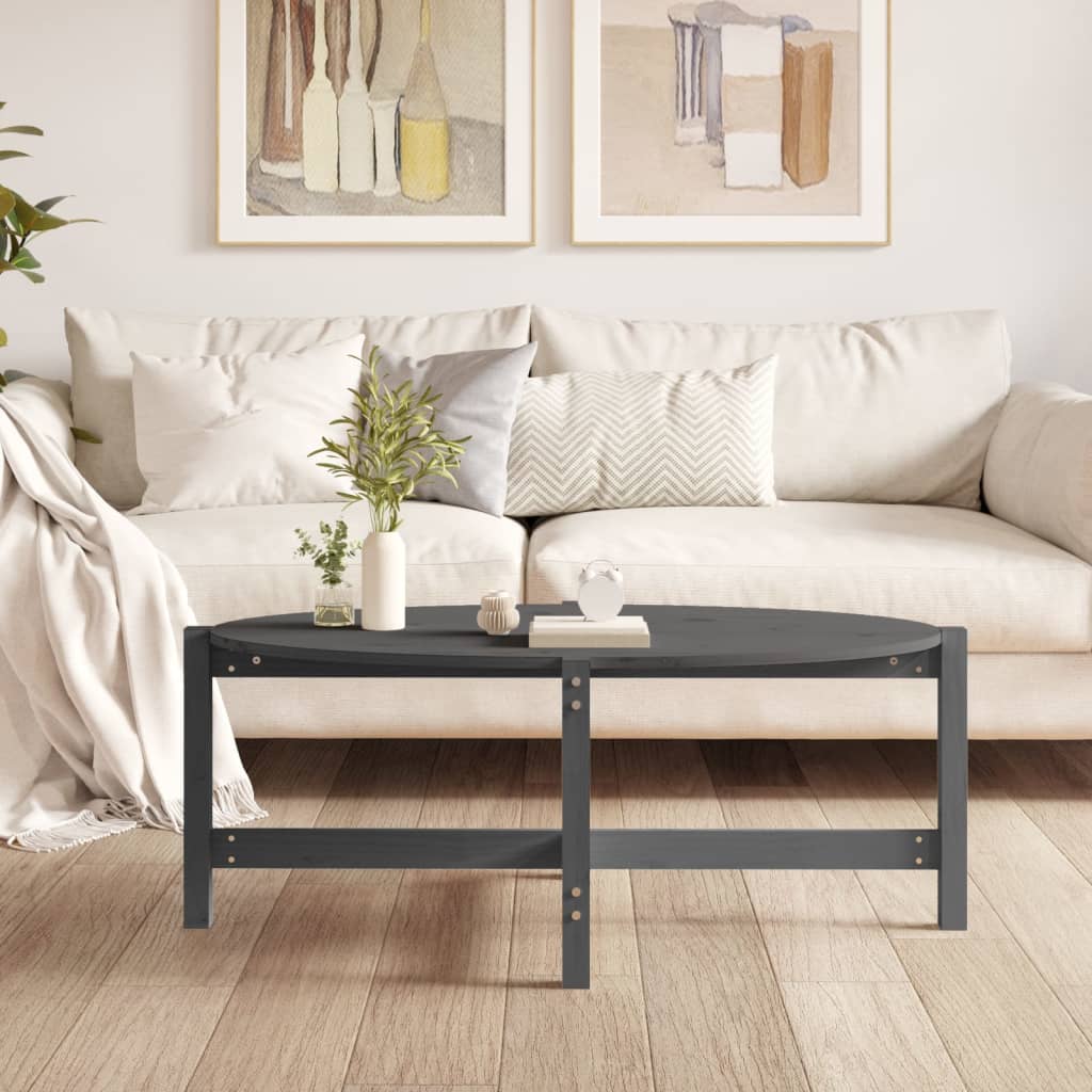 Table basse Gris 118x63x45 cm Bois massif de pin - XIOS