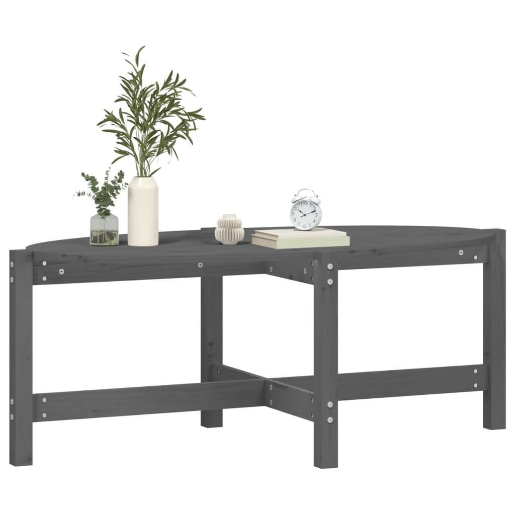 Table basse Gris 118x63x45 cm Bois massif de pin - XIOS