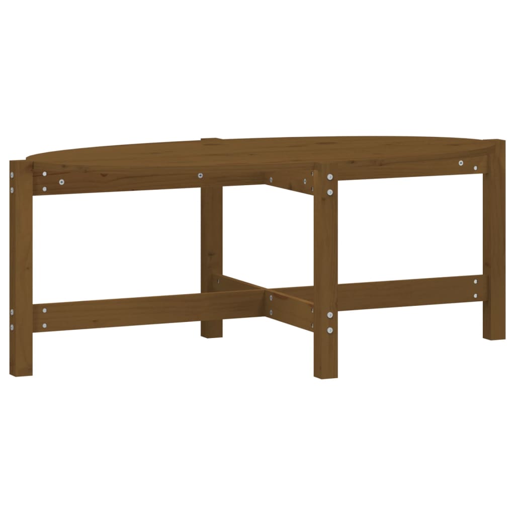 Table basse Marron miel 118x63x45 cm Bois massif de pin - XIOS