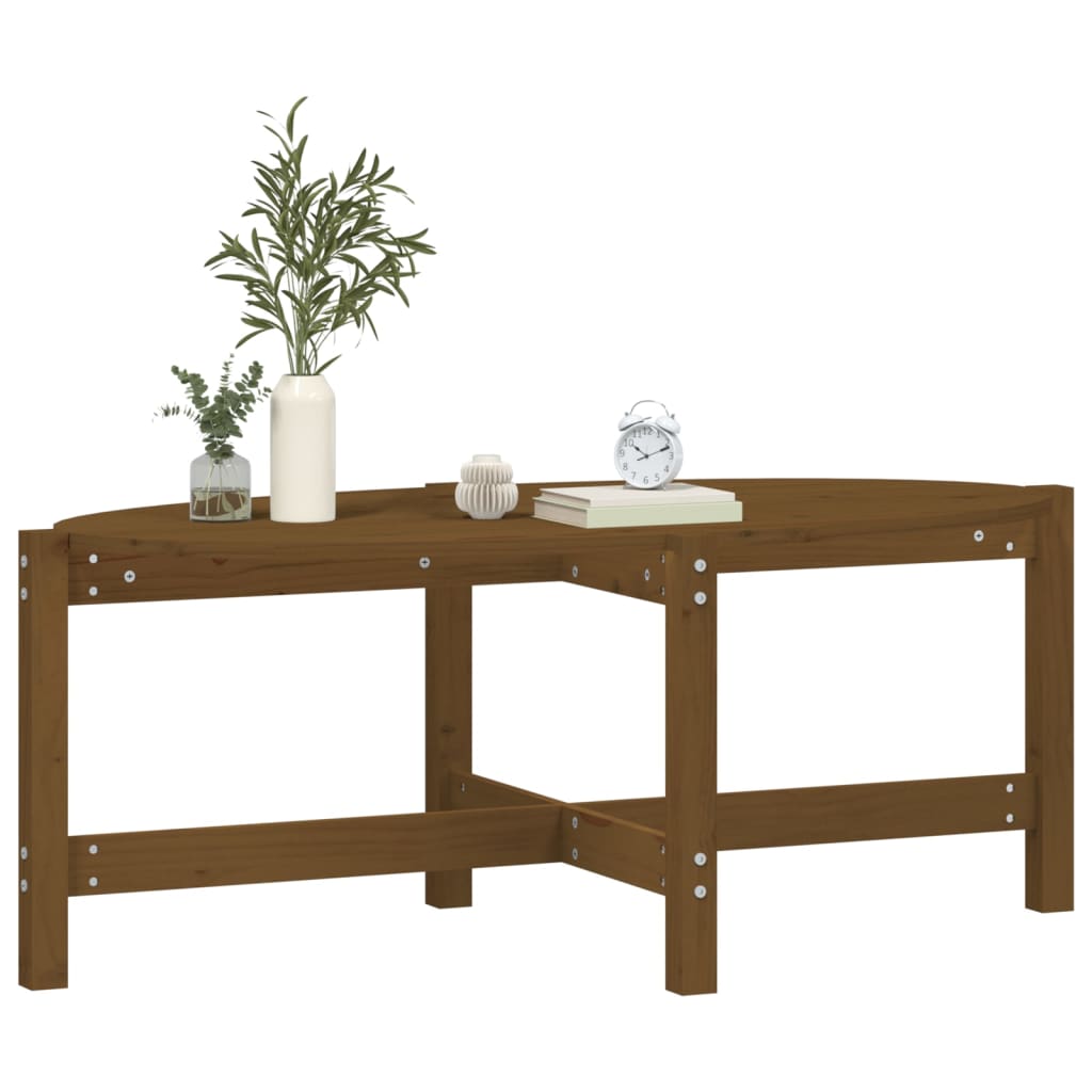 Table basse Marron miel 118x63x45 cm Bois massif de pin - XIOS