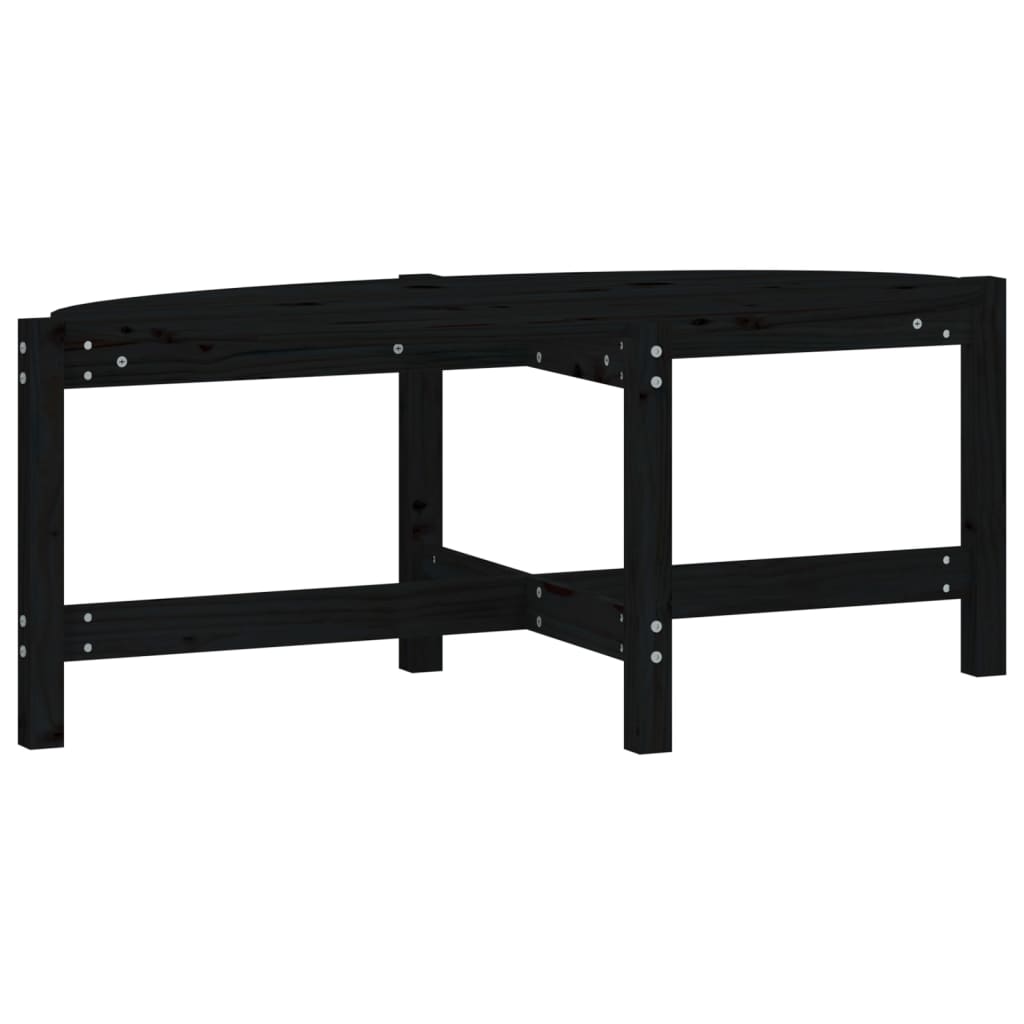 Table basse Noir 118x63x45 cm Bois massif de pin - XIOS