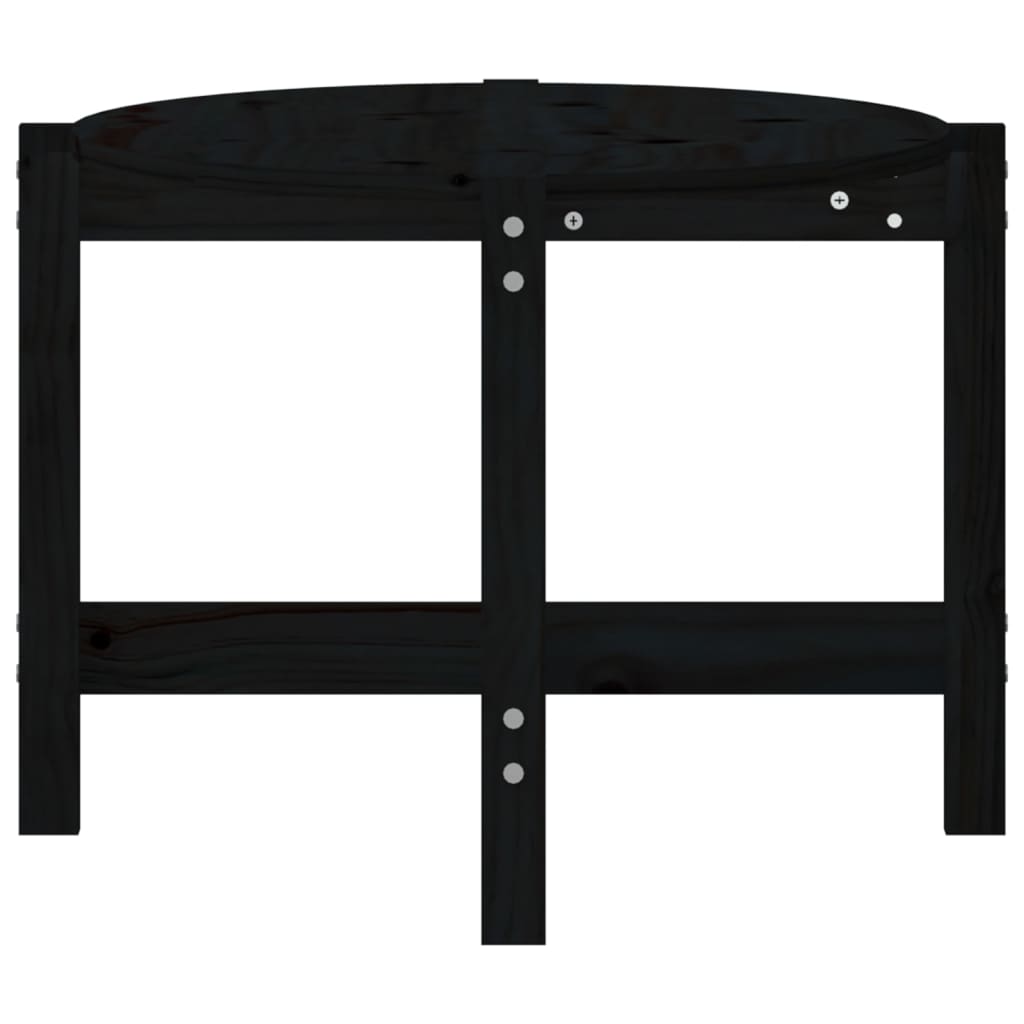 Table basse Noir 118x63x45 cm Bois massif de pin - XIOS
