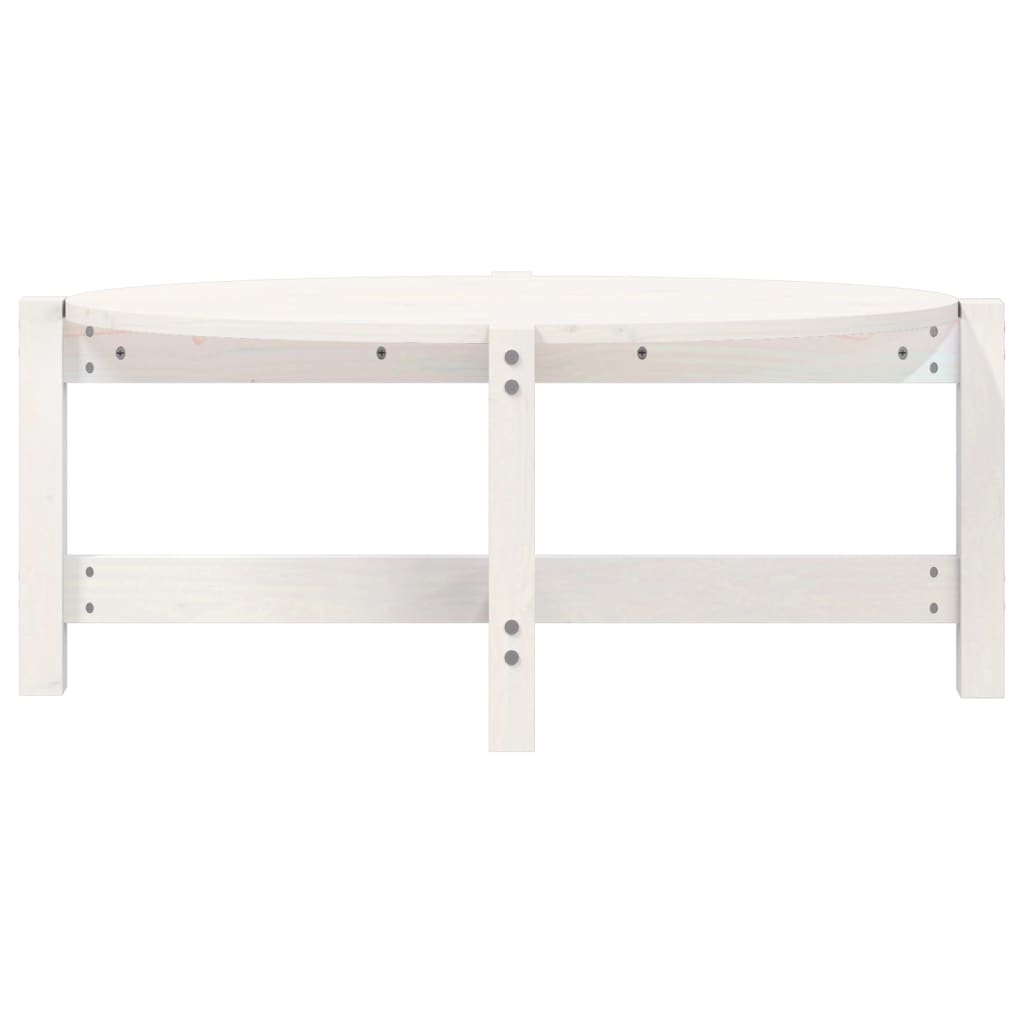 Table basse Blanc 87x48x35 cm Bois massif de pin - XIOS