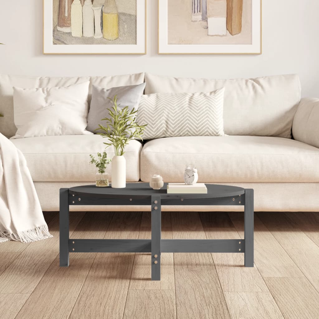 Table basse Gris 87x48x35 cm Bois massif de pin - XIOS