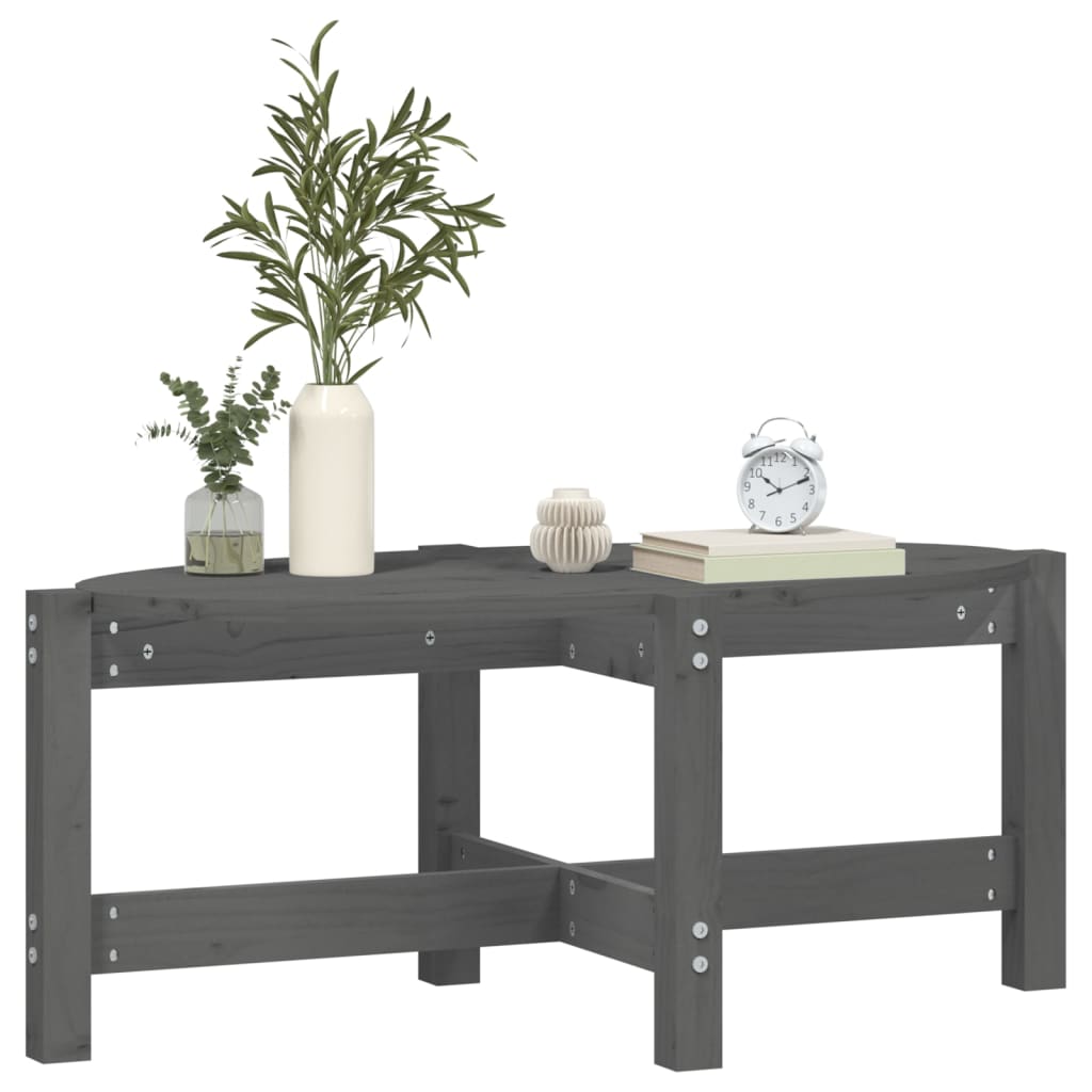 Table basse Gris 87x48x35 cm Bois massif de pin - XIOS