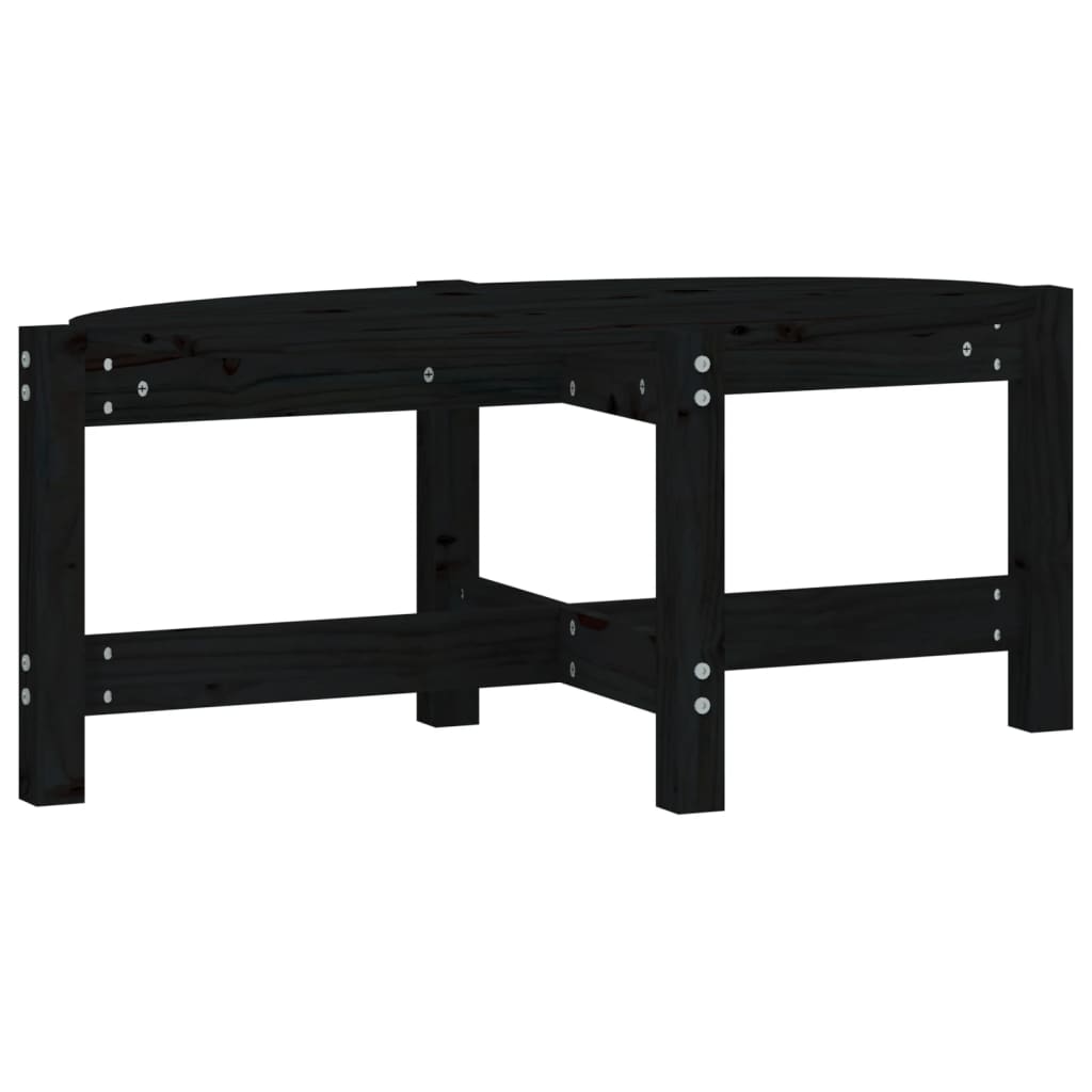 Table basse Noir 87x48x35 cm Bois massif de pin - XIOS
