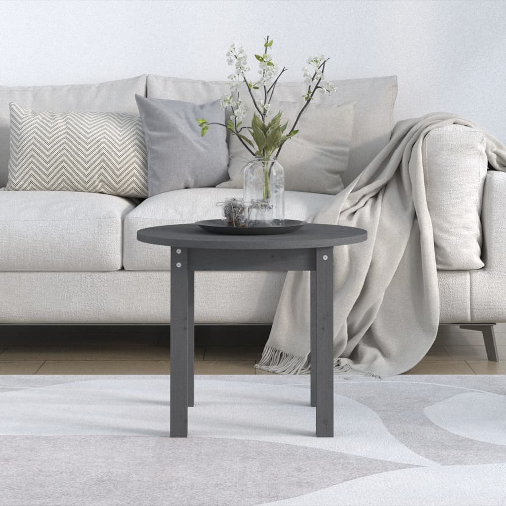 Table basse Gris Ø 55x45 cm Bois massif de pin - XIOS