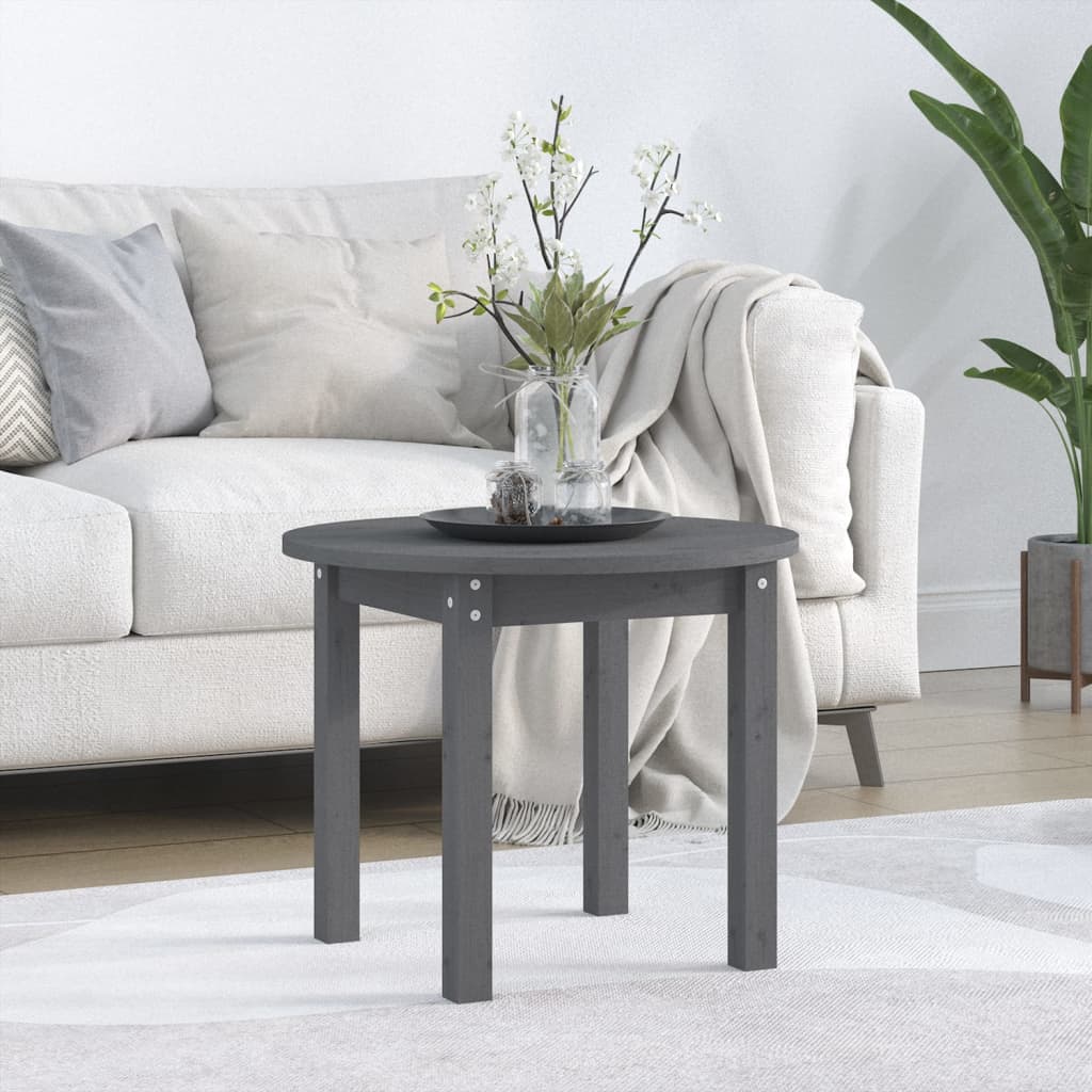 Table basse Gris Ø 55x45 cm Bois massif de pin - XIOS