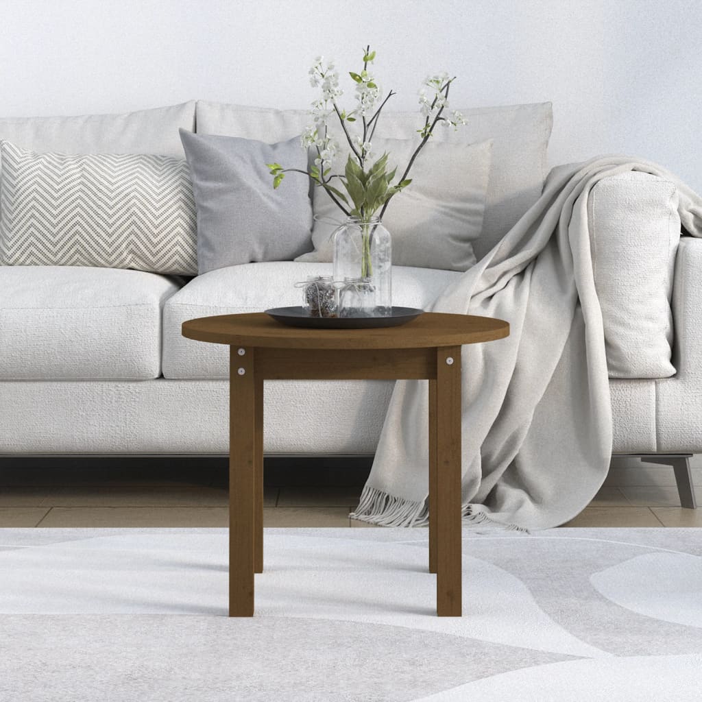 Table basse Marron miel Ø 55x45 cm Bois massif de pin - XIOS