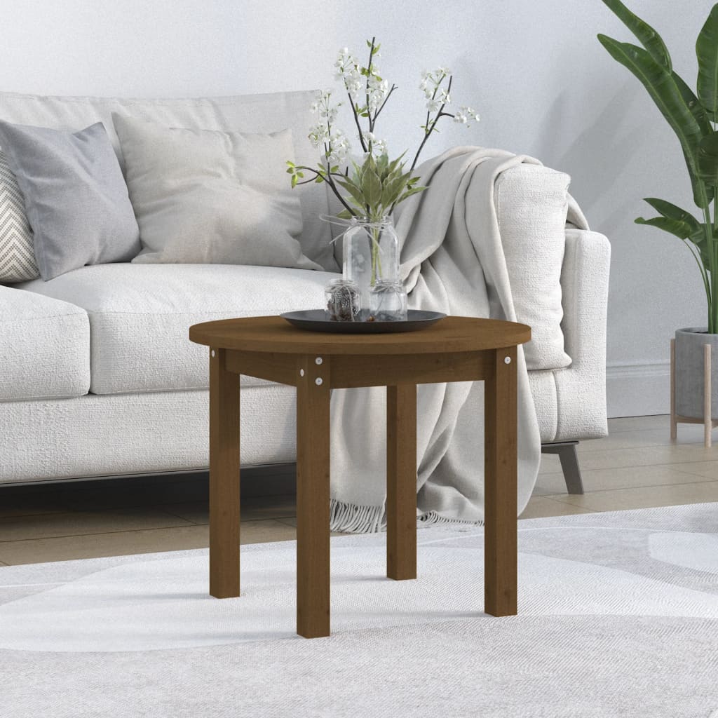 Table basse Marron miel Ø 55x45 cm Bois massif de pin - XIOS