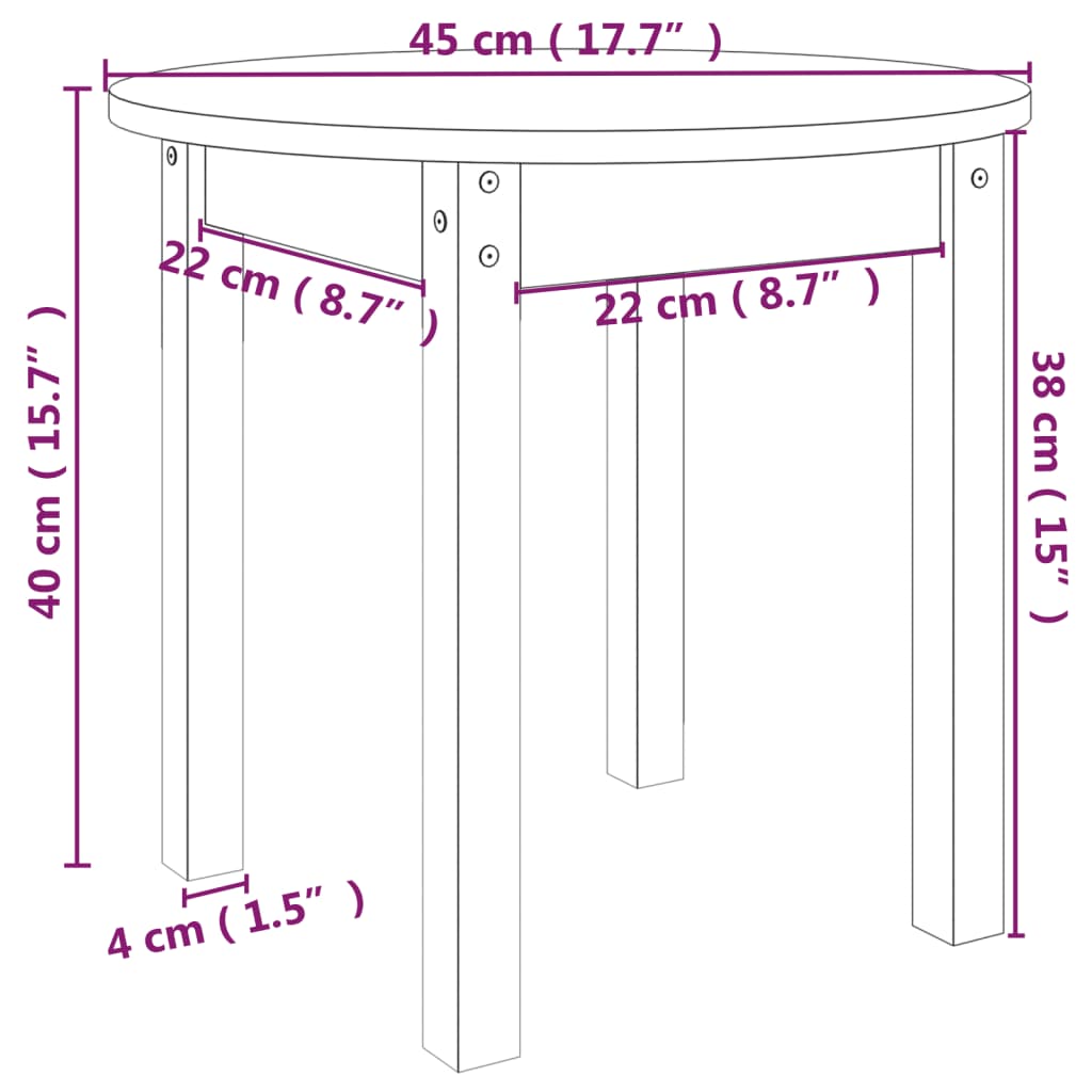 Table basse Gris Ø 45x40 cm Bois massif de pin - XIOS