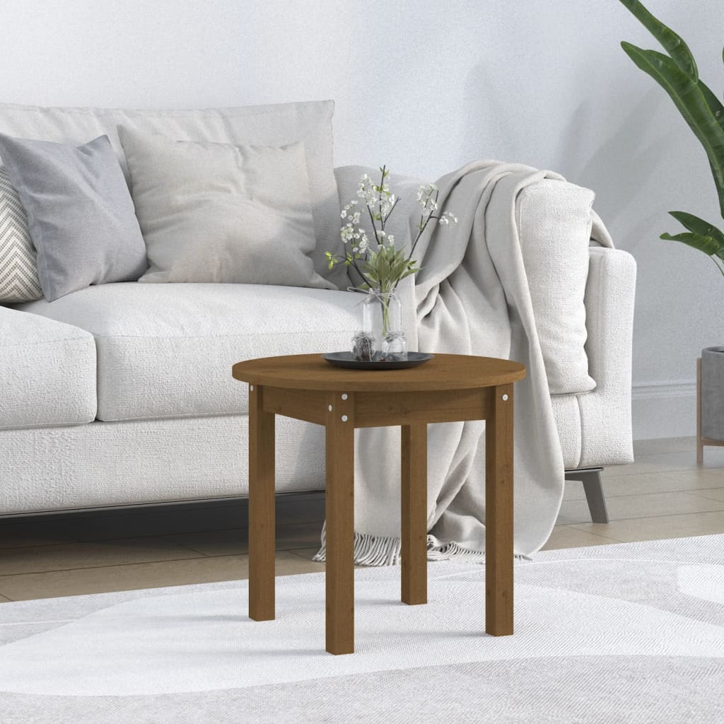 Table basse Marron miel Ø 45x40 cm Bois massif de pin - XIOS