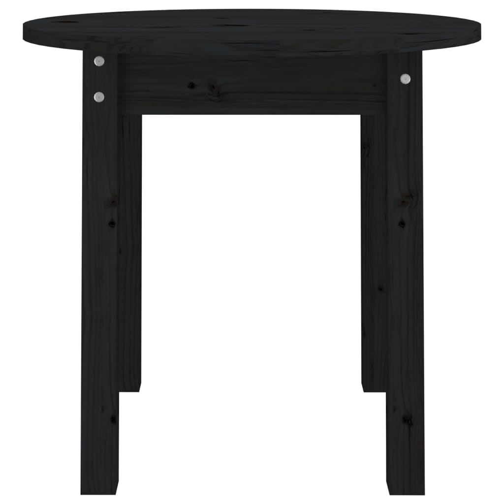 Table basse Noir Ø 45x40 cm Bois massif de pin - XIOS