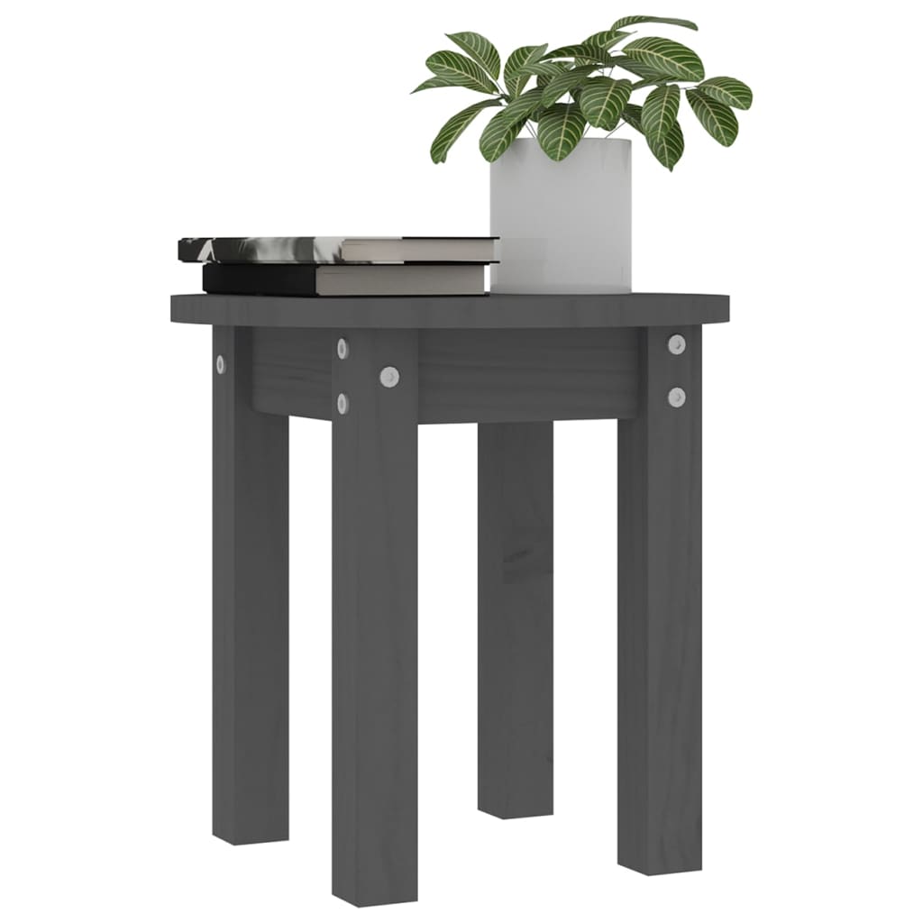 Table basse Gris Ø 35x35 cm Bois massif de pin - XIOS