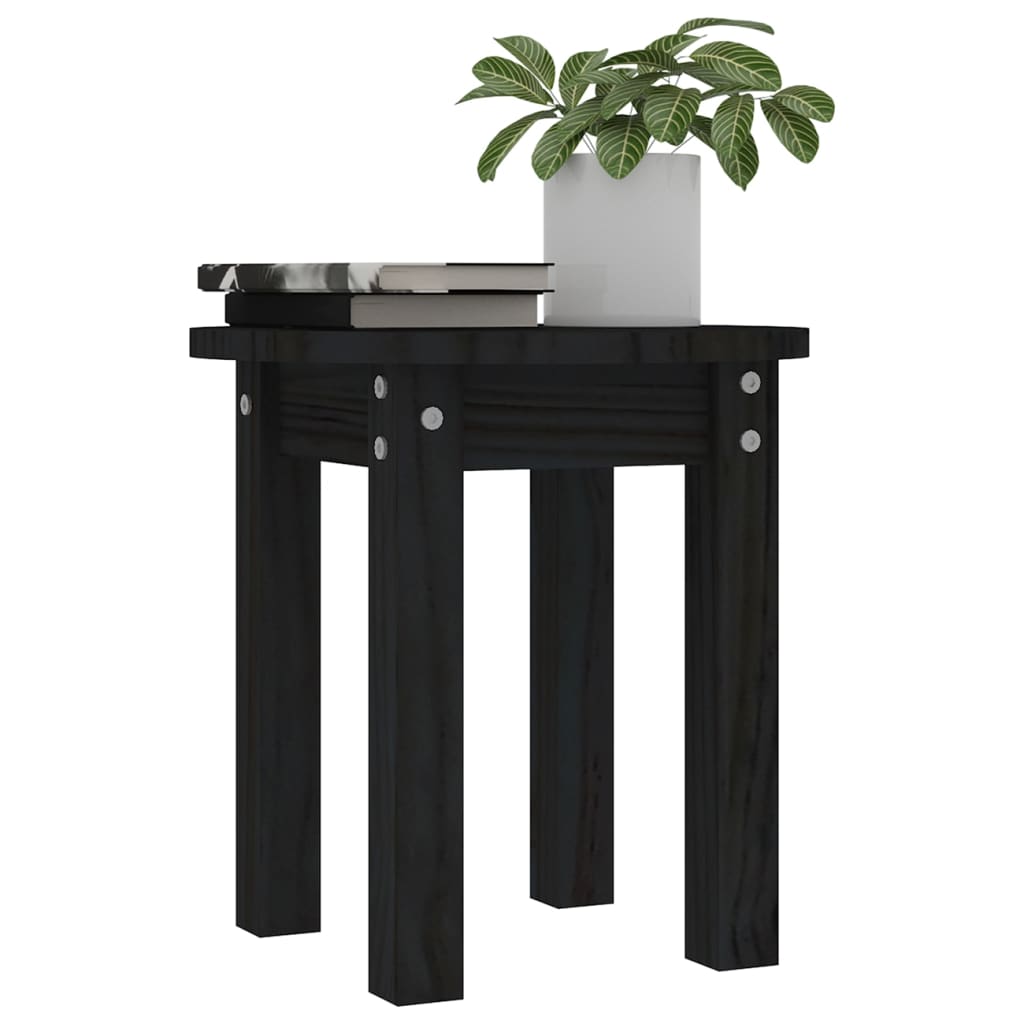 Table basse Noir Ø 35x35 cm Bois massif de pin - XIOS