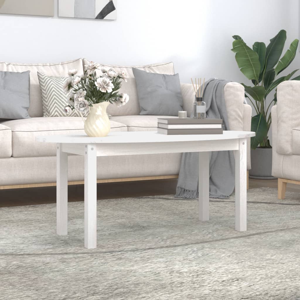 Table basse Blanc 110x55x45 cm Bois massif de pin Tables basses vidaXL