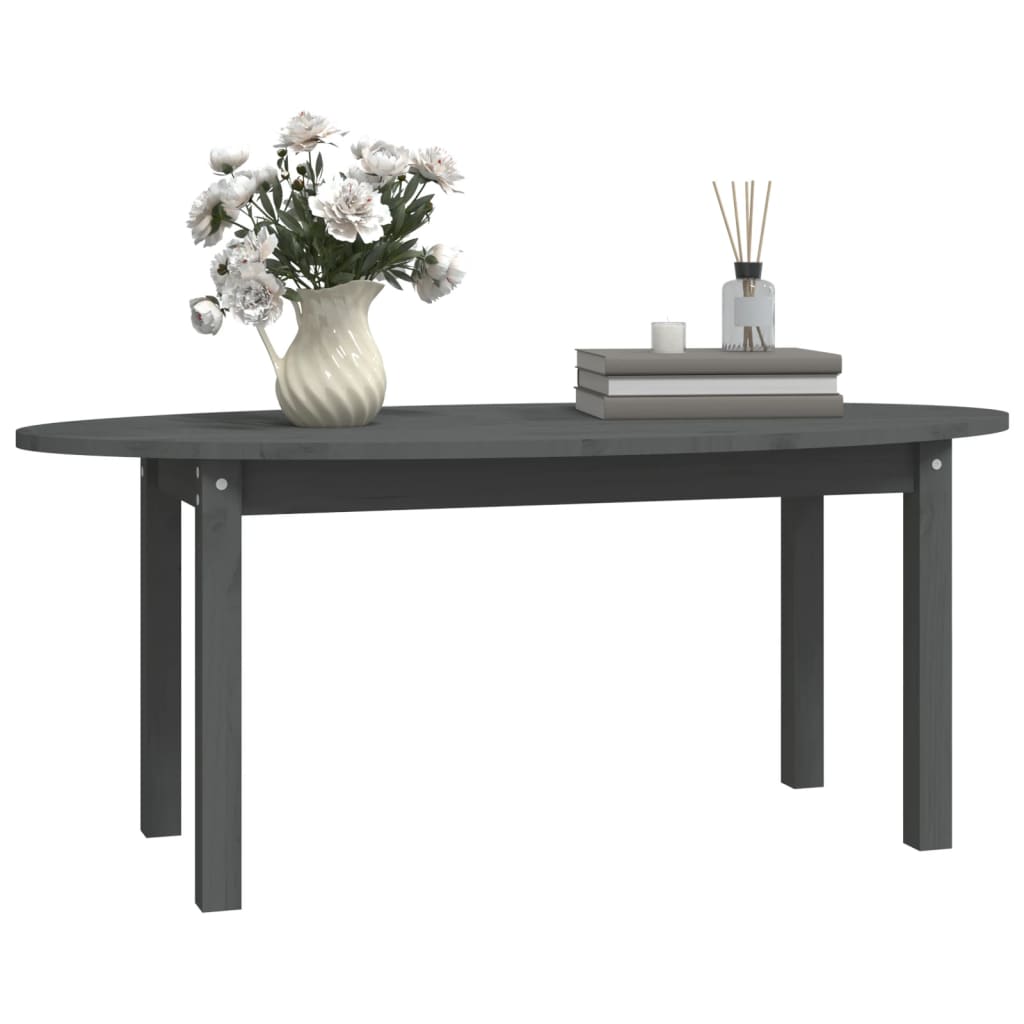 Table basse Gris 110x55x45 cm Bois massif de pin - XIOS