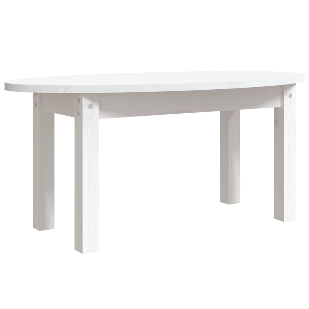 Table basse Blanc 80x40x35 cm Bois massif de pin - XIOS