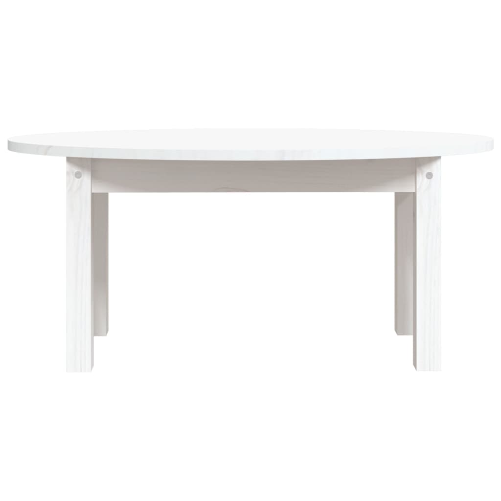 Table basse Blanc 80x40x35 cm Bois massif de pin - XIOS