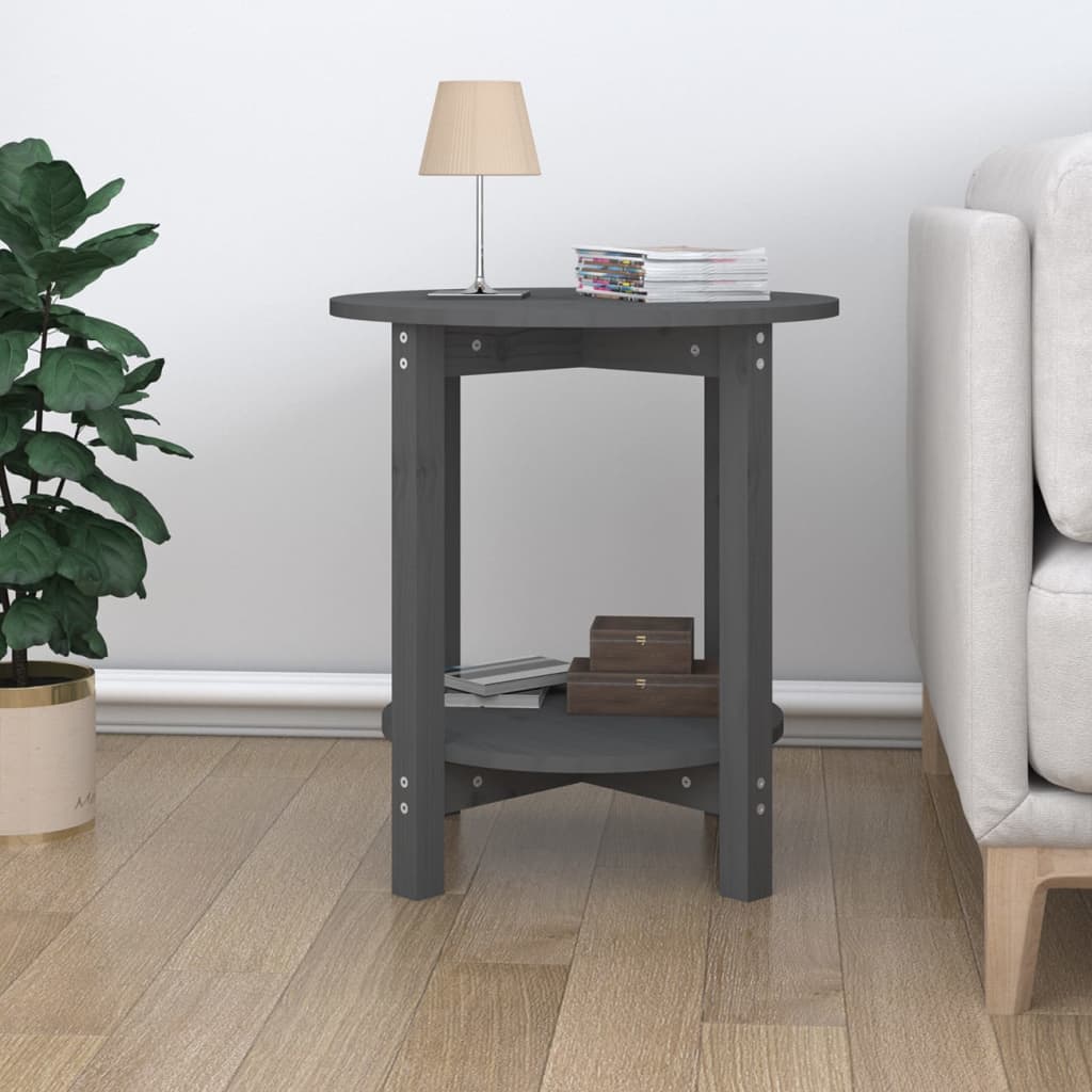 Table basse Gris Ø 55x60 cm Bois massif de pin - XIOS