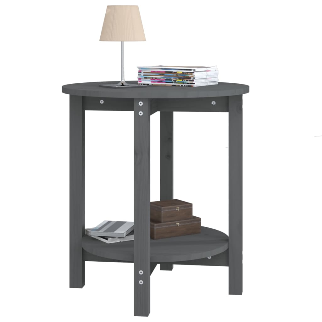 Table basse Gris Ø 55x60 cm Bois massif de pin - XIOS