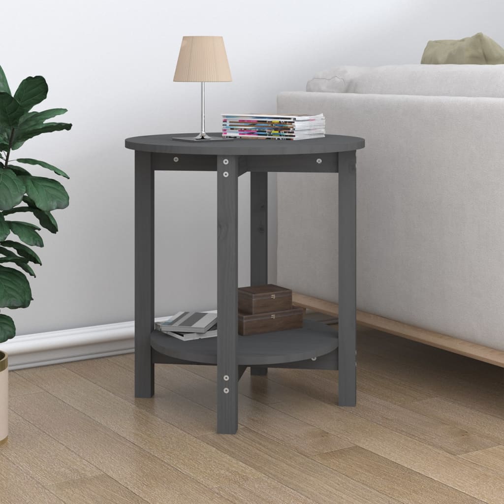 Table basse Gris Ø 55x60 cm Bois massif de pin - XIOS