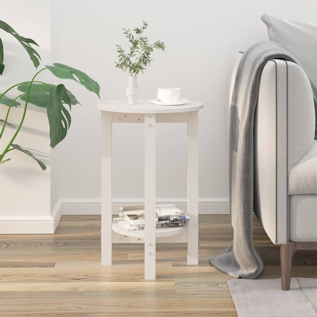 Table basse Blanc Ø 40x60 cm Bois massif de pin - XIOS