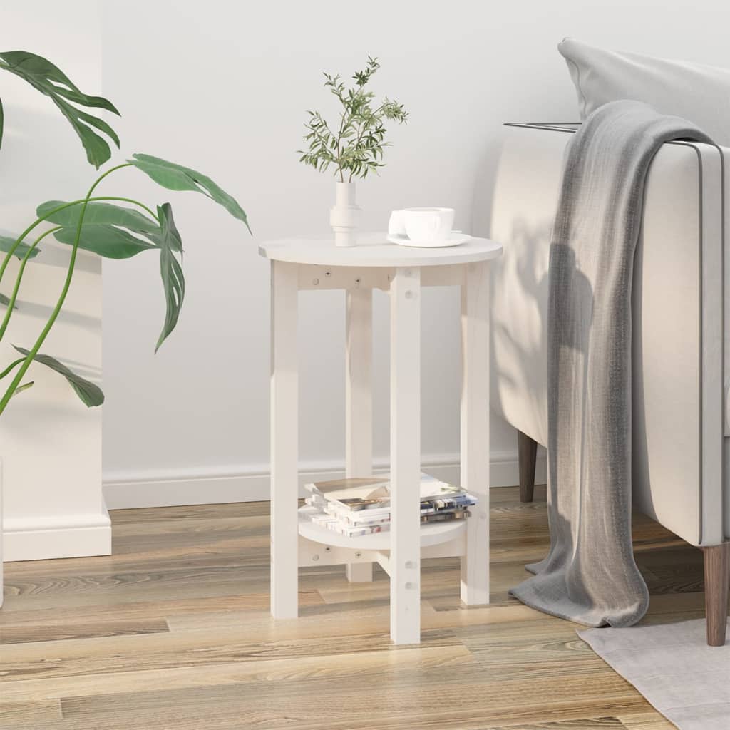 Table basse Blanc Ø 40x60 cm Bois massif de pin - XIOS