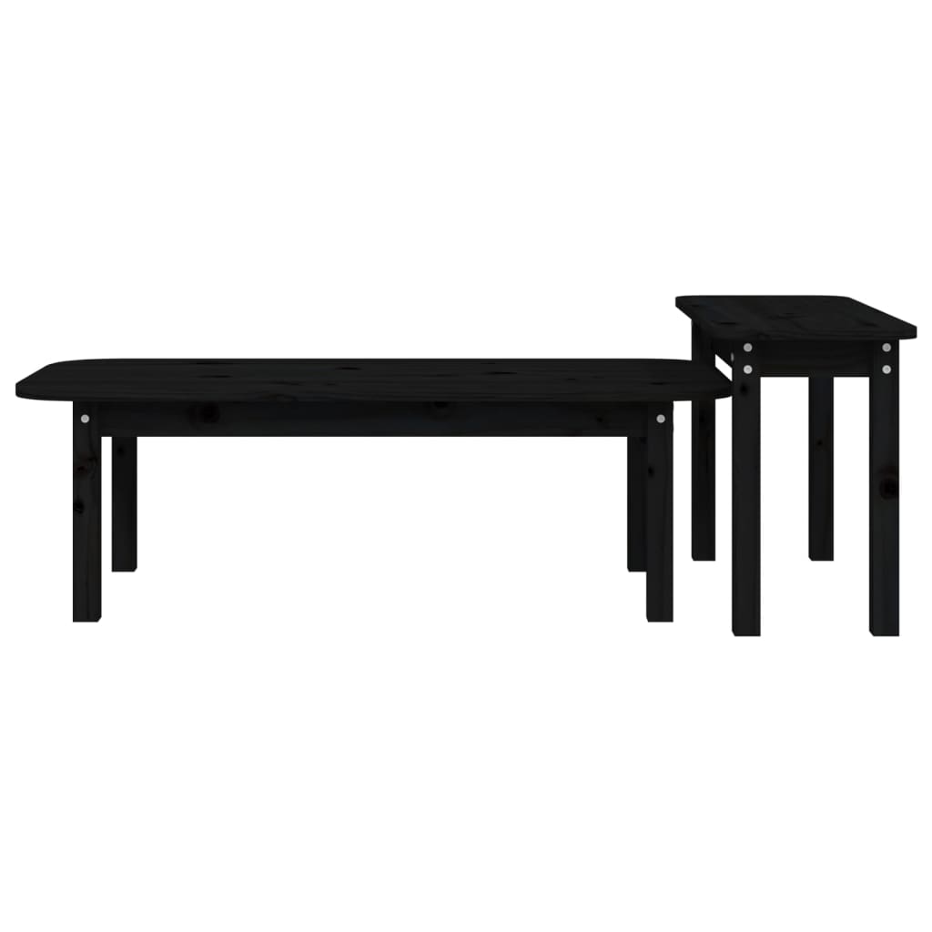 Ensemble de tables basses 2 pcs Noir Bois massif de pin - XIOS