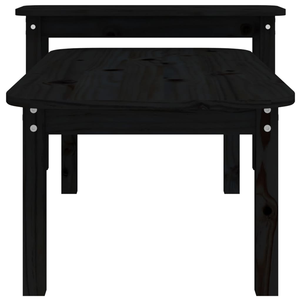 Ensemble de tables basses 2 pcs Noir Bois massif de pin - XIOS