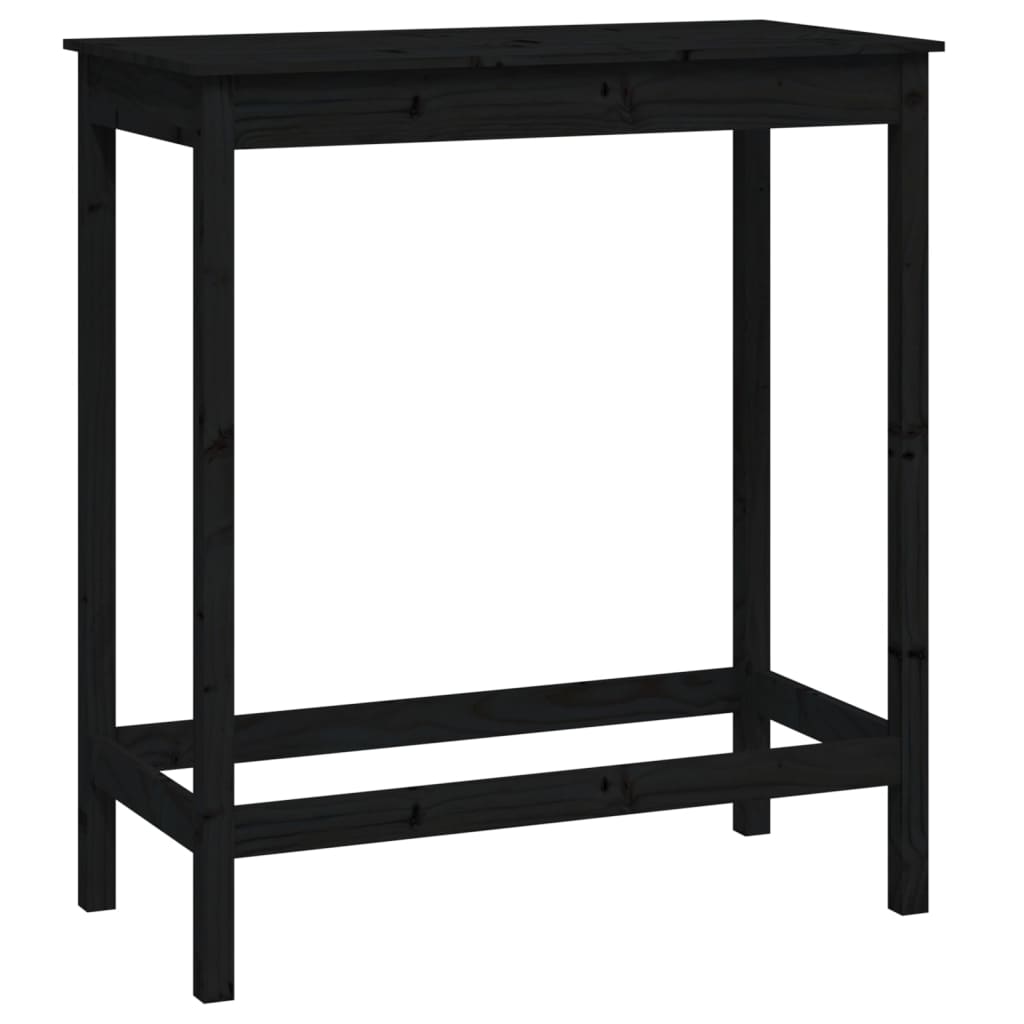 Ensemble de bar 5 pcs Noir Bois de pin massif - XIOS