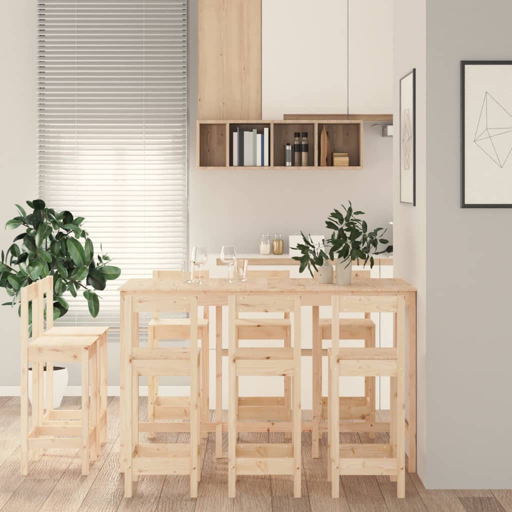 Ensemble de bar 9 pcs Bois de pin massif - XIOS