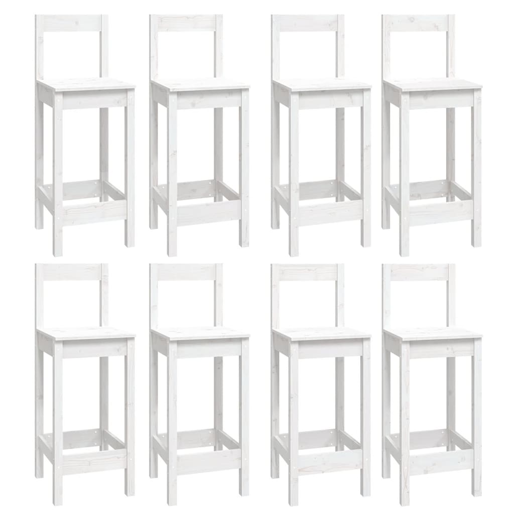 Ensemble de bar 9 pcs Blanc Bois de pin massif - XIOS