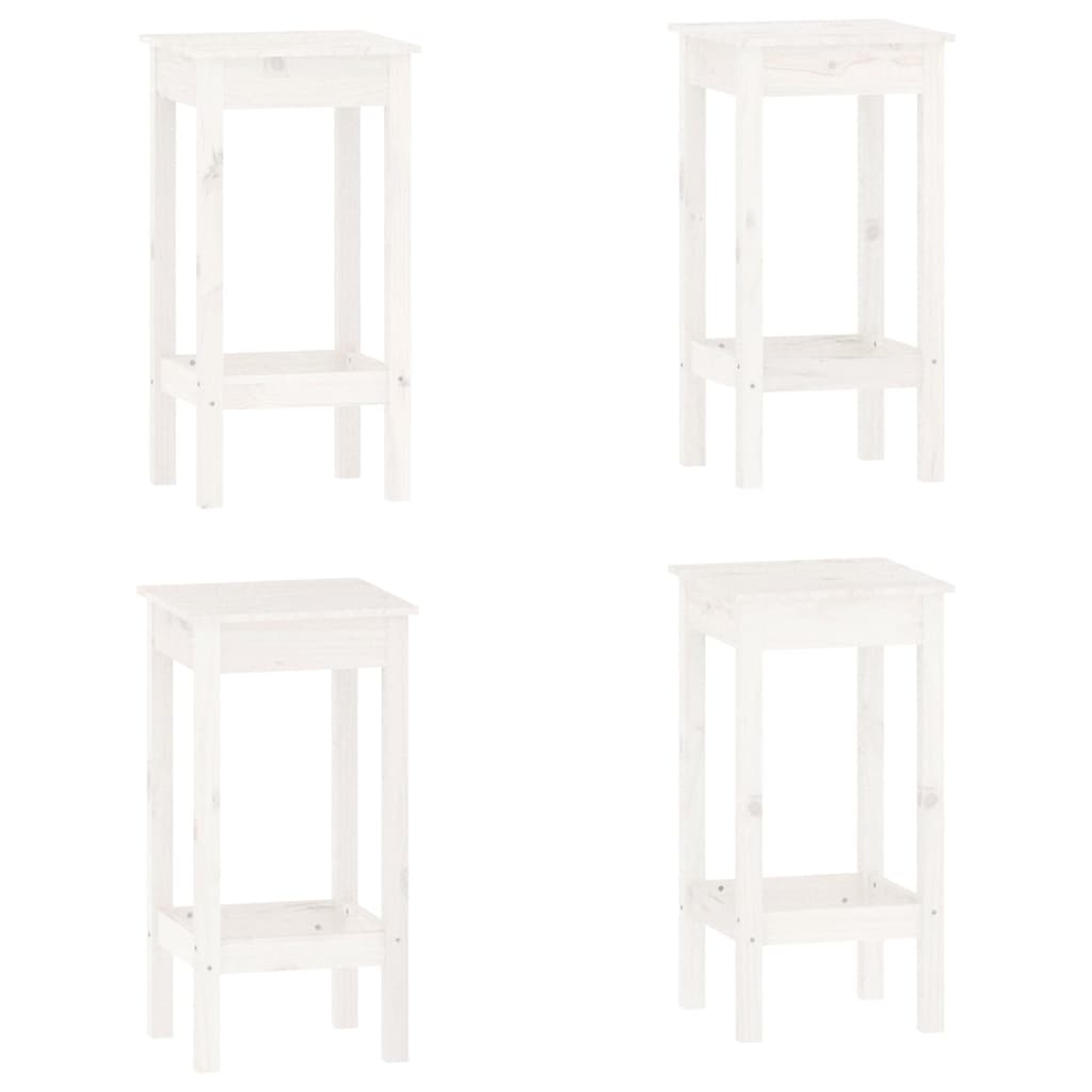 Ensemble de bar 5 pcs Blanc Bois de pin massif - XIOS
