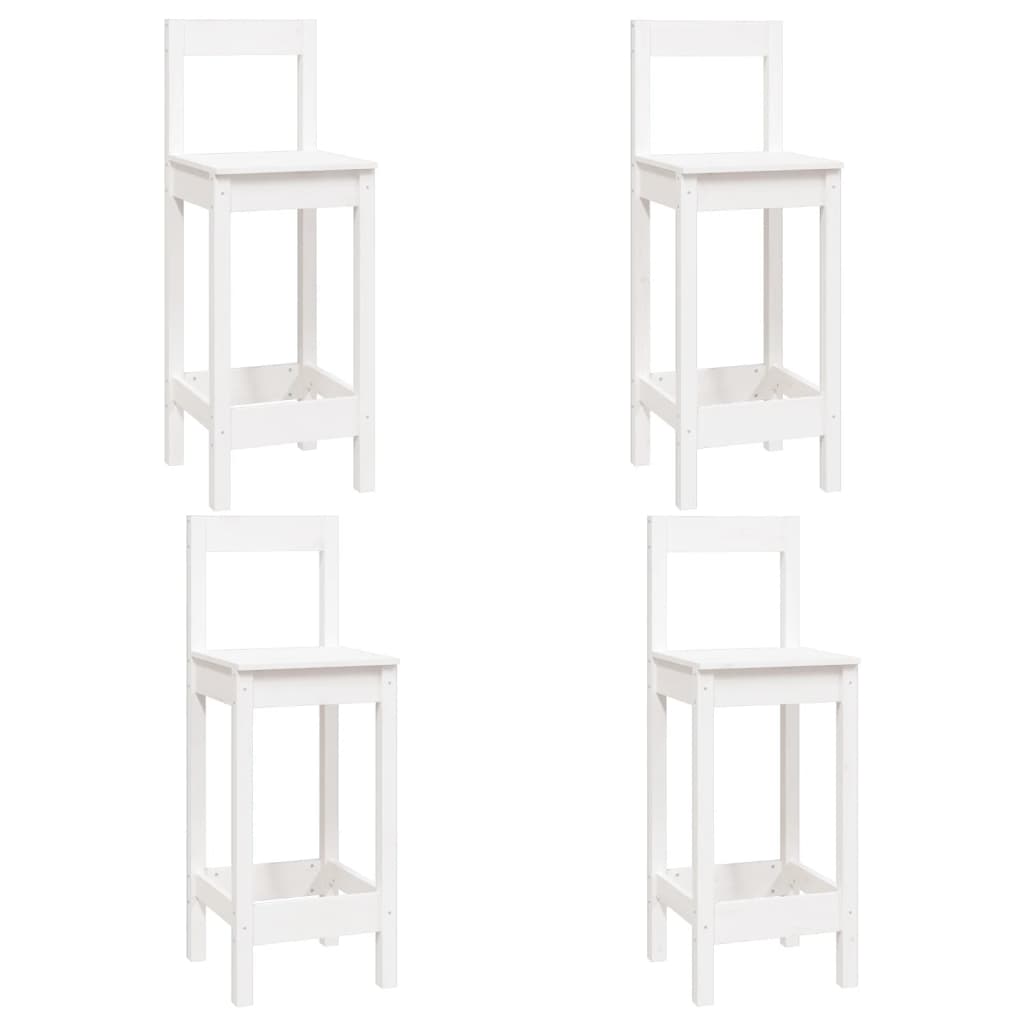 Ensemble de bar 5 pcs Blanc Bois de pin massif