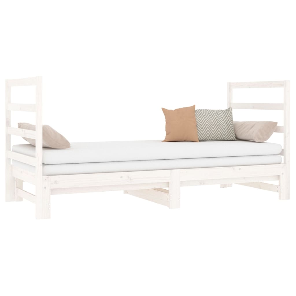 Lit coulissant sans matelas blanc 2x(90x190) cm - XIOS