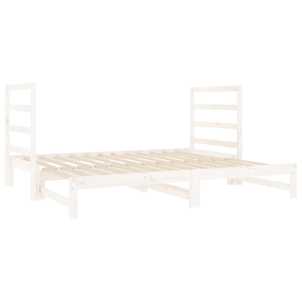 Lit coulissant sans matelas blanc 2x(90x190) cm - XIOS