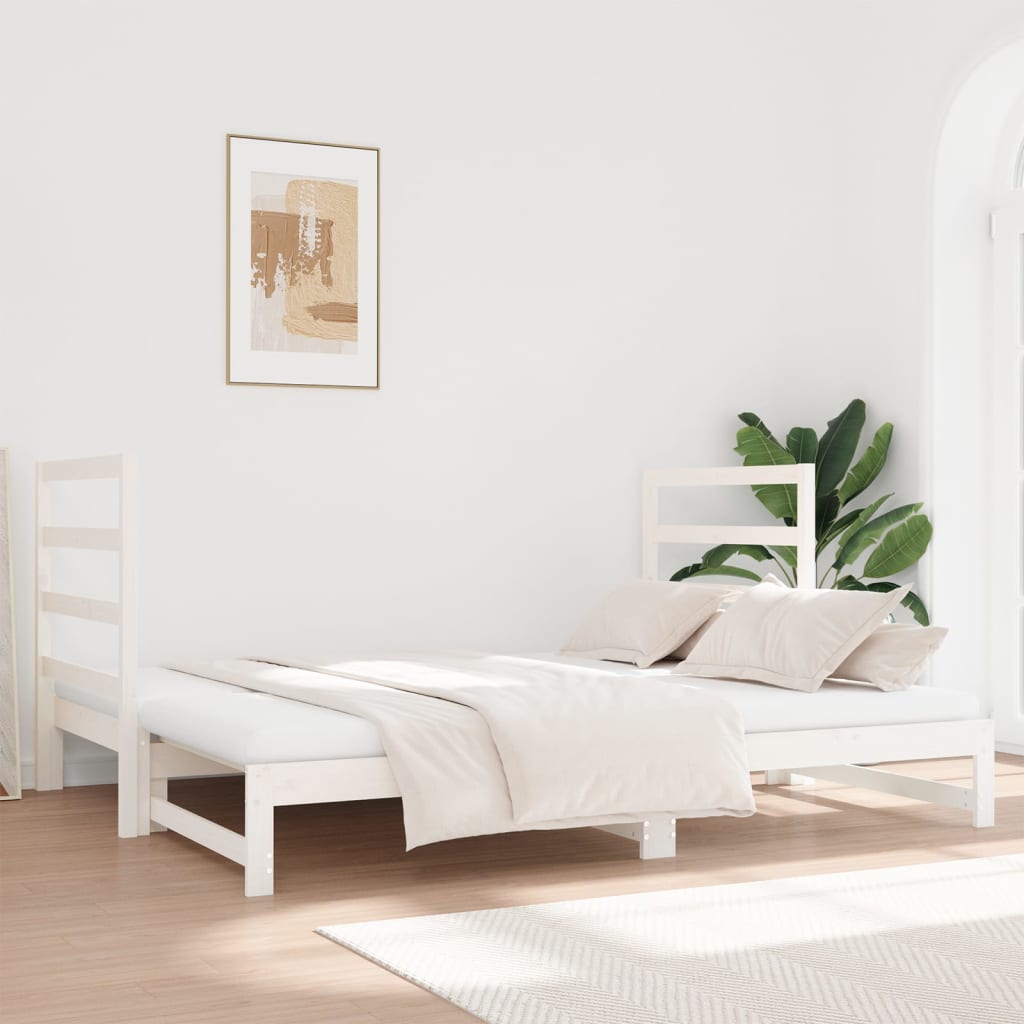 Lit coulissant sans matelas blanc 2x(90x190) cm - XIOS