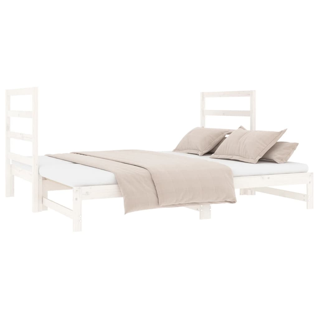 Lit coulissant sans matelas blanc 2x(90x190) cm - XIOS