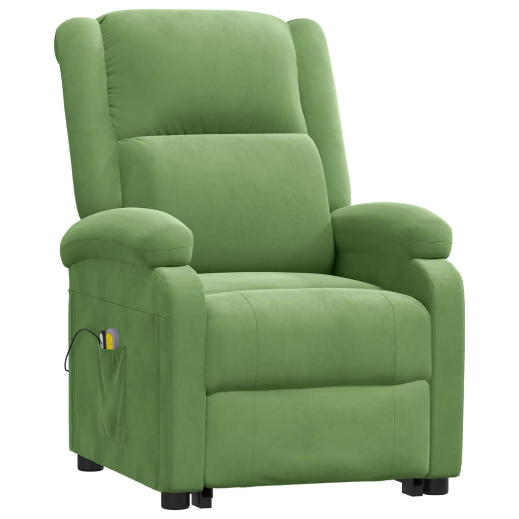 Fauteuil de massage Vert clair Velours