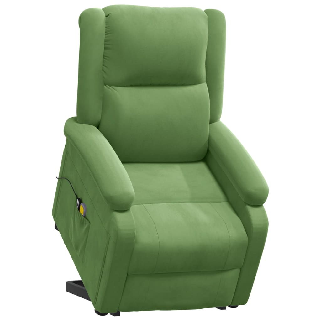 Fauteuil de massage Vert clair Velours